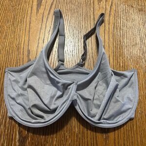 DELIMIRA Front Close Underwire Racerback Bra Gray 38F